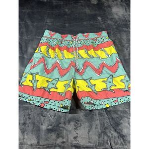 Maui & Sons Swim‎ Shorts Mens Board Shorts Mesh Lined Drawstring multicolor sz L